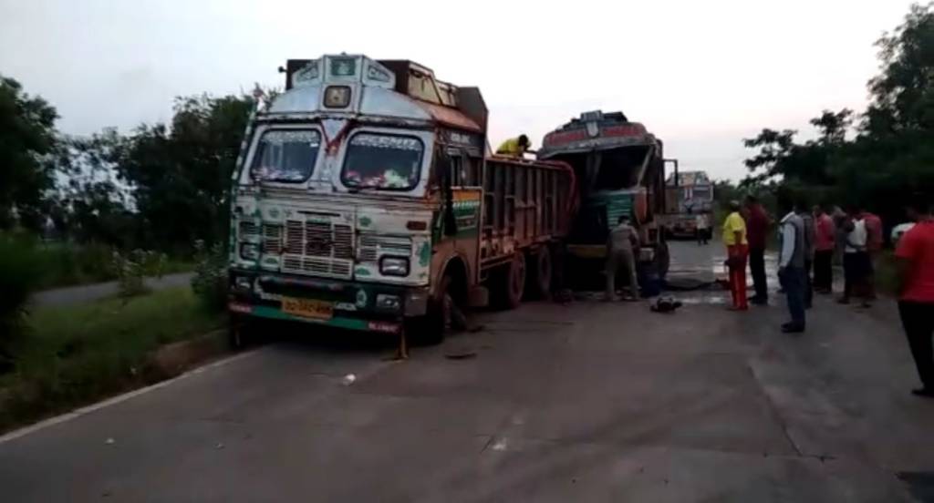 Truck Accident In NH 16 Near Balugaon, Driver Injured