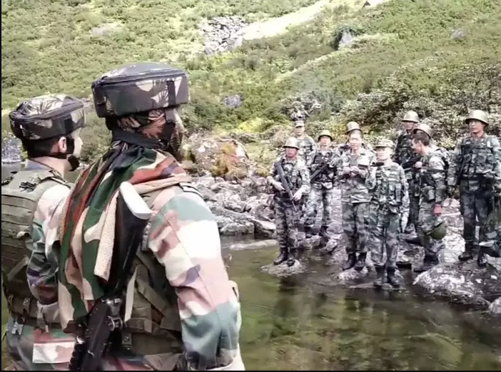 Indian Army Troops Intercepting Chinese Army Soldiers Near Arunachal Pradesh