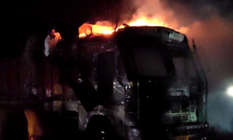 Truck Burn In Fire During Cooking Paradeep