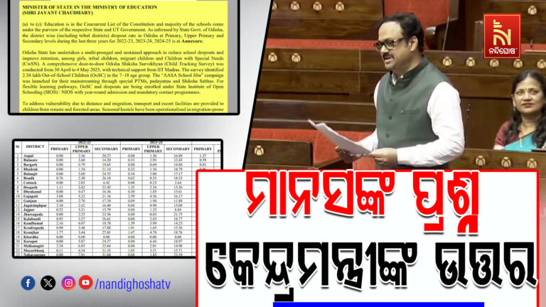 ‘ଓଡ଼ିଶାରେ ସ୍କୁଲ ଡ୍ରପ ଆଉଟ ସଂଖ୍ୟାରେ ପଡ଼ିନି ପୂର୍ଣ୍ଣଚ୍ଛେଦ’
